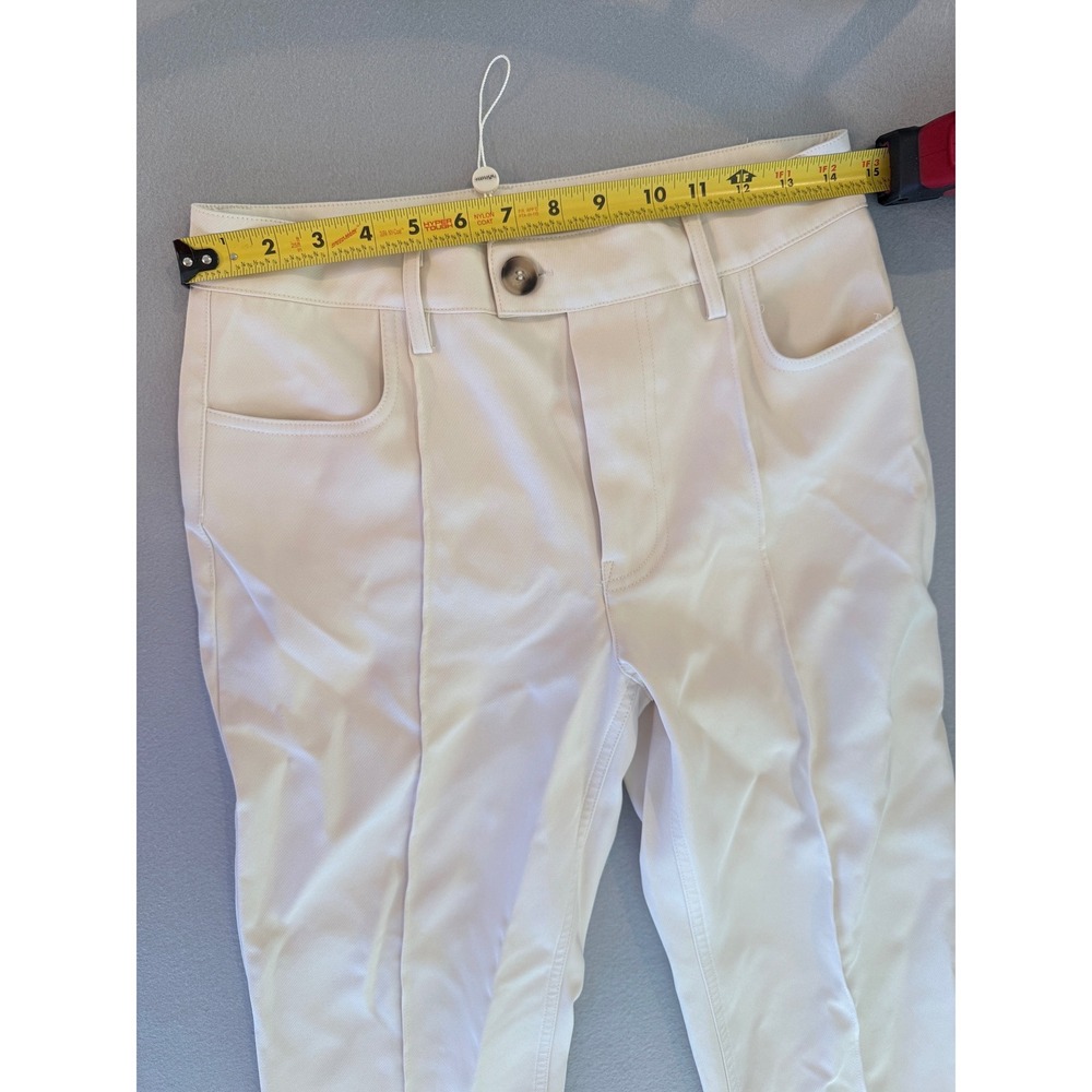 Bohme Cream High Waisted Pintuck Flare Pants Off White Small NWOT - Picture 2 of 6